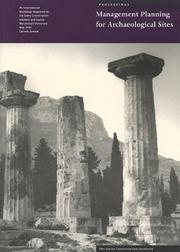 Cover of: Management Planning for Archaeological Sites: Proceedings of the Corinth Workshop (Gci Scientific Program Report)