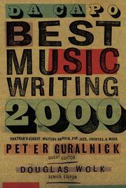 Cover of: Da Capo Best Music Writing 2000 by Peter Guralnick