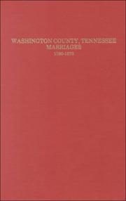 Cover of: Washington County, Tennessee marriages, 1780-1870