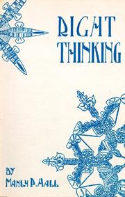 Cover of: Right thinking by Manly Palmer Hall
