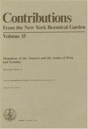 Cover of: Hepaticae of the Amazon and the Andes of Peru and Ecuador