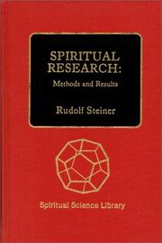 Cover of: Spiritual research | Rudolf Steiner