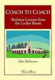 Cover of: Coach to coach: business lessons from the locker room