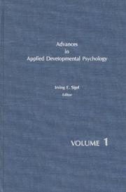 Cover of: Advances in Applied Developmental Psychology, Volume 1 by Irving E. Sigel
