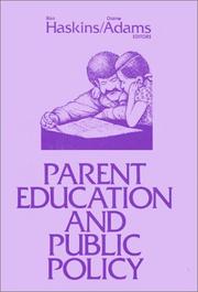 Cover of: Parent Education and Public Policy by Ron Haskins, Diane Adams