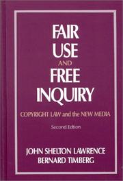 Cover of: Fair use and free inquiry by John Shelton Lawrence and Bernard Timberg, editors.