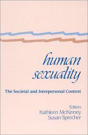 Cover of: Human Sexuality: The Societal and Interpersonal Context
