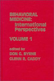 Cover of: Behavioral Medicine: International Perspectives, Volume 1 (Developments in Clinical Psychology)