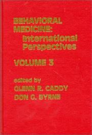 Cover of: Behavioral Medicine: International Perspectives, Volume 3 (Developments in Clinical Psychology)