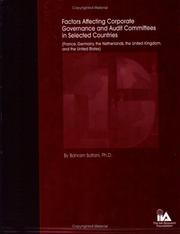 Cover of: Factors Affecting Corporate Governance and Audit Committee in Selected Countries (France, Germany, the Netherlands, the United Kingdom, and the United States)