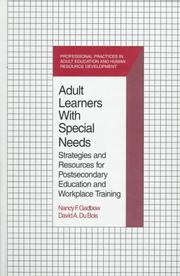Cover of: Adult Learners With Special Needs | Nancy F. Gadbow