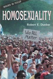 Cover of: Homosexuality by Dunbar, Robert E.