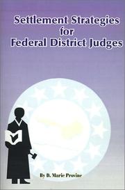 Cover of: Settlement Strategies for Federal District Judges by Doris Marie Provine
