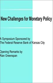 Cover of: New Challenges for Monetary Policy by Alan Greenspan