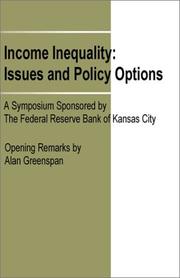 Cover of: Income Inequality: Issues and Policy Options
