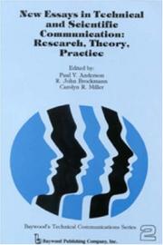 Cover of: New essays in technical and scientific communication: research, theory, practice