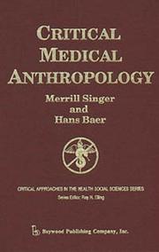 Cover of: Critical medical anthropology