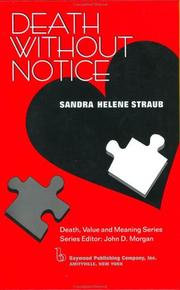 Cover of: Death Without Notice (Death, Value and Meaning)