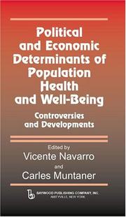 Cover of: Political and Economic Determinants of Population Health and Well-Being by 