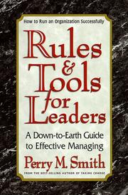 Cover of: Rules and Tools for Leaders by Perry M. Smith