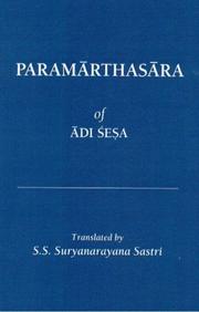 Cover of: The Paramārthasāra of Ādi Śeṣa by Ādiśeṣa