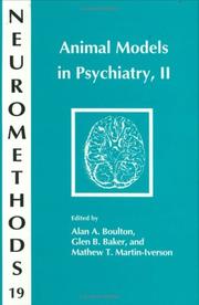 Cover of: Animal models in psychiatry