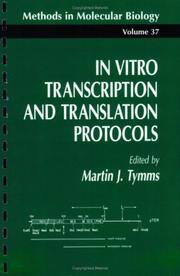 Cover of: In Vitro Transcription and Translation by Martin J. Tymms