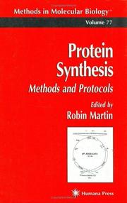 Cover of: Protein synthesis: methods and protocols