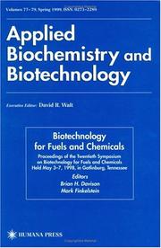 Biotechnology for Fuels and Chemicals by Mark Finkelstein, Brian H. Davison