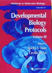 Cover of: Developmental Biology Protocols by 