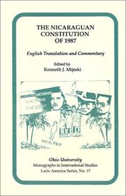 Cover of: Nicaraguan Constitution Of 1987: English Translation and Commentary (Ohio RIS Latin America Series)