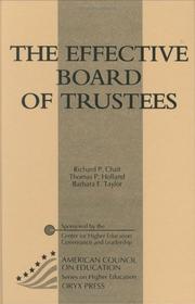 Cover of: The effective board of trustees