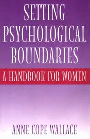 Cover of: Setting psychological boundaries: a handbook for women