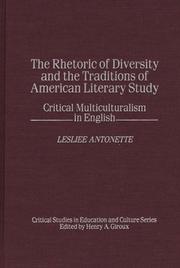 Cover of: The rhetoric of diversity and the traditions of American literary study: critical multiculturalism in English