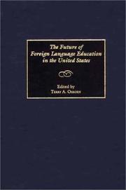 Cover of: The Future of Foreign Language Education in the United States