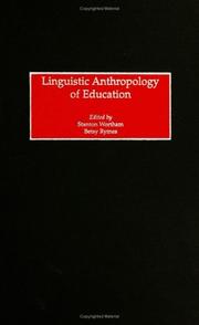 Cover of: Linguistic anthropology of education