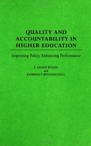Cover of: Quality and Accountability in Higher Education by E. Grady Bogue, Kimberely Bingham Hall