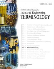 Cover of: Terminology: Materials Processing 2000 (American National Standard for Industrial Engineering)