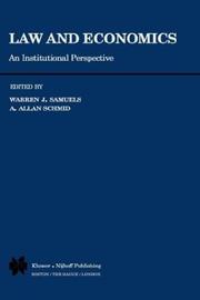 Cover of: Law and economics: an institutional perspective