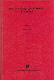 Cover of: The evaluation of social policies by John A. Crane