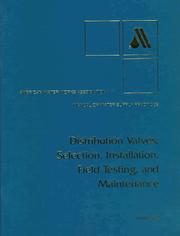 Cover of: Distribution Valves: Selection, Installation, Field Testing, and Maintenance (Awwa Manual, M44.)
