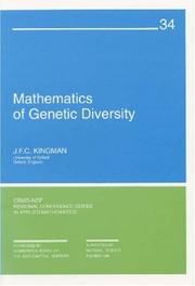 Cover of: Mathematics of genetic diversity by J. F. C. Kingman