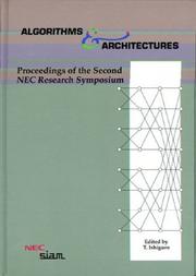 Cover of: Algorithms & Architectures: Proceedings of the Second NEC Research Symposium