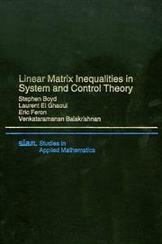 Cover of: Linear matrix inequalities in system and control theory