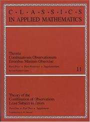 Cover of: Theory of the Combination of Observations Least Subject to Errors: Part One, Part Two, Supplement (Classics in Applied Mathematics)