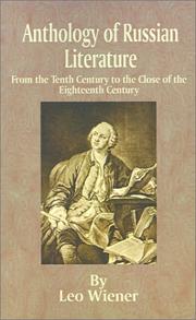 Cover of: Anthology of Russian Literature: From the Tenth Century to the Close of the Eighteenth Century