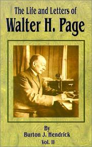 Cover of: The Life and Letters of Walter H. Page