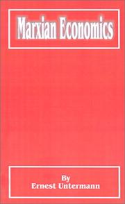 Cover of: Marxian Economics by Ernest Untermann