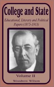 Cover of: College and State by Woodrow Wilson