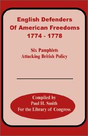 Cover of: English Defenders of American Freedoms  1774 - 1778